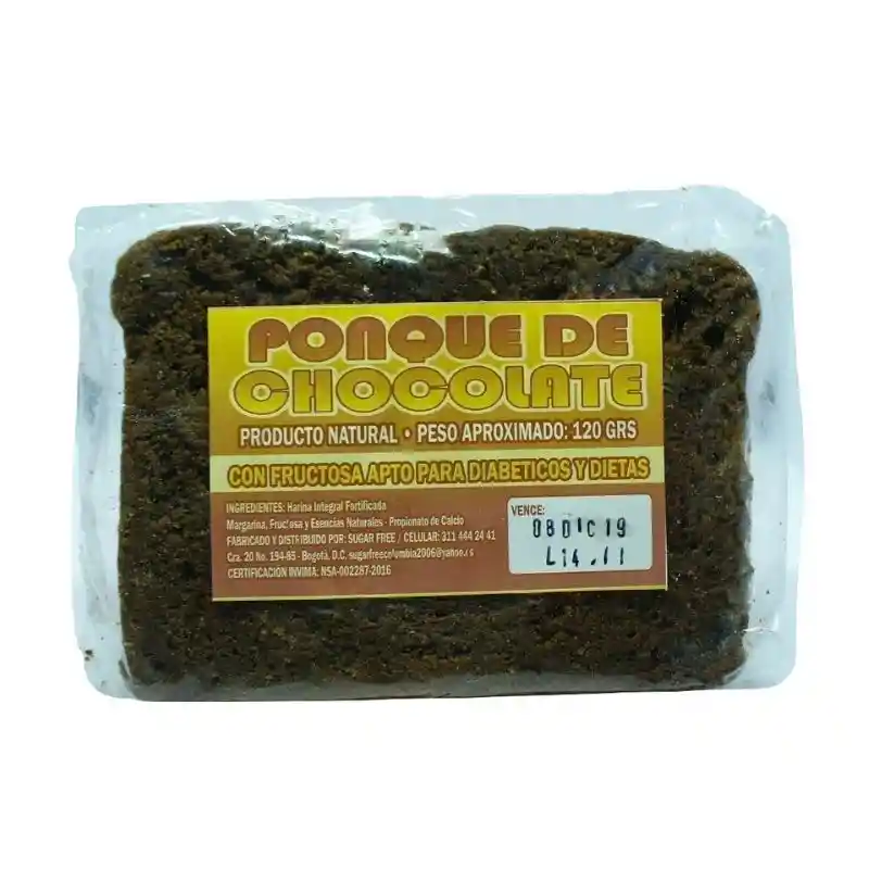 Ponque de Chocolate Sugar Free