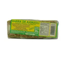 Turrón El Manantialde Ajonjoli Barra Integral Horneado