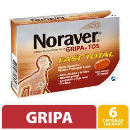 Noraver Fast Total Gripa Y Tos X 6 Capsulas