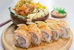 Sushi o bowl seiji + gyosa + bebida