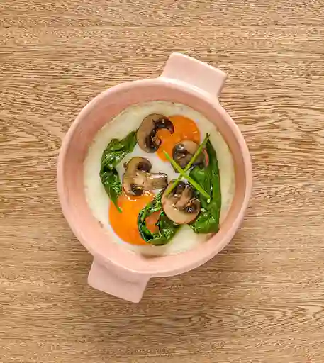 Huevos con Espinaca y Champiñones