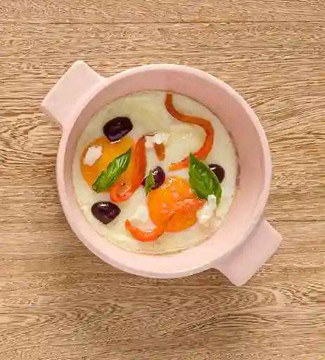 Huevos Pimentón Asado y Stracciatella