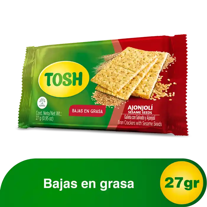 Tosh Galletas con Salvado y Ajonjolí Bajas en Grasa