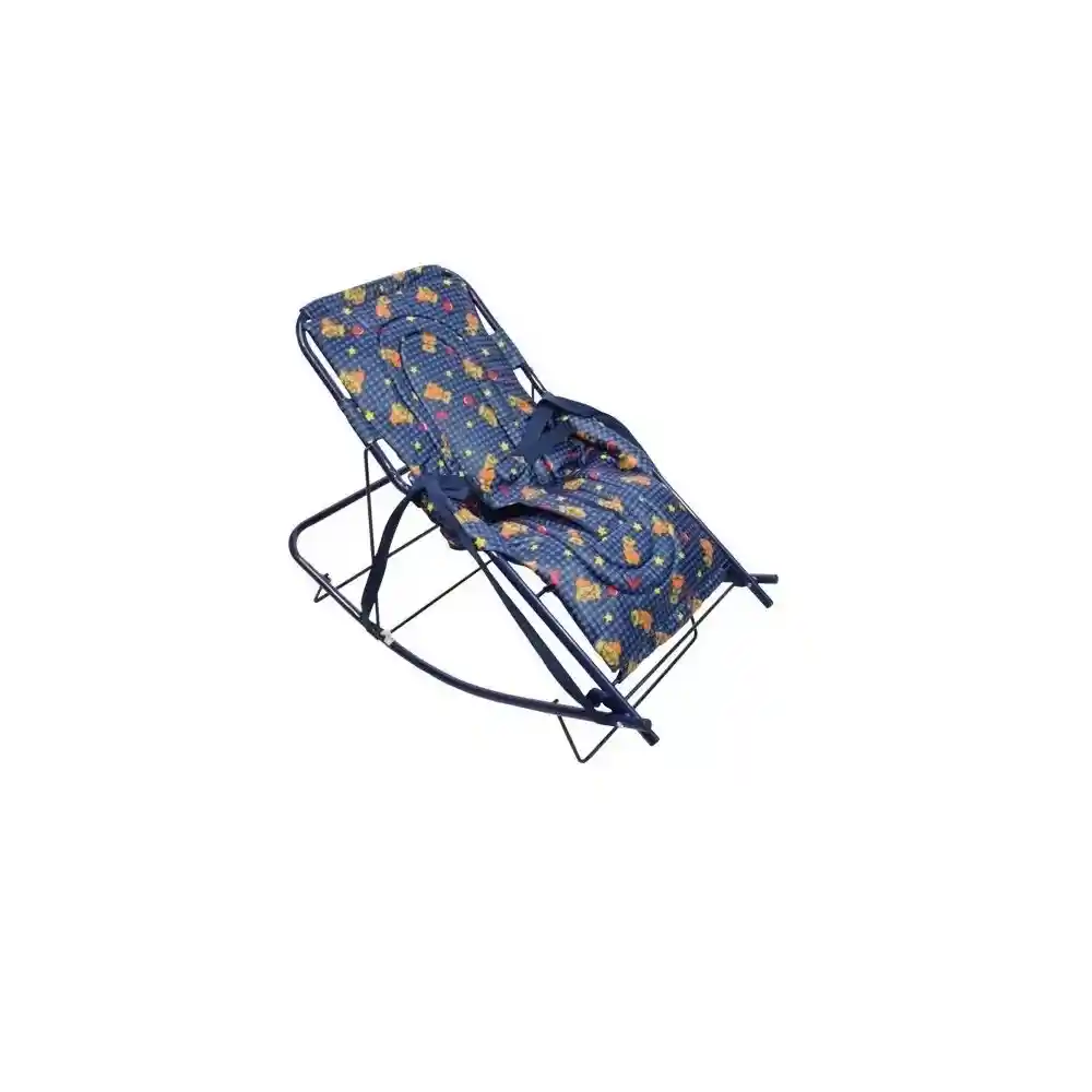 Silla Mecedora Para Bebe Antireflujo 3 Posiciones 2 Colores Azul