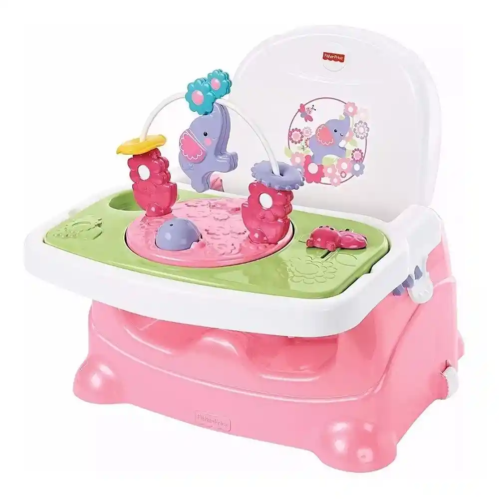 Fisher Price Silla Comedor Bebé Portátil 2 En 1 Rosada