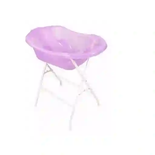 Bañera Tina Para Bebe Con Soporte Y Base Metálica Rosado