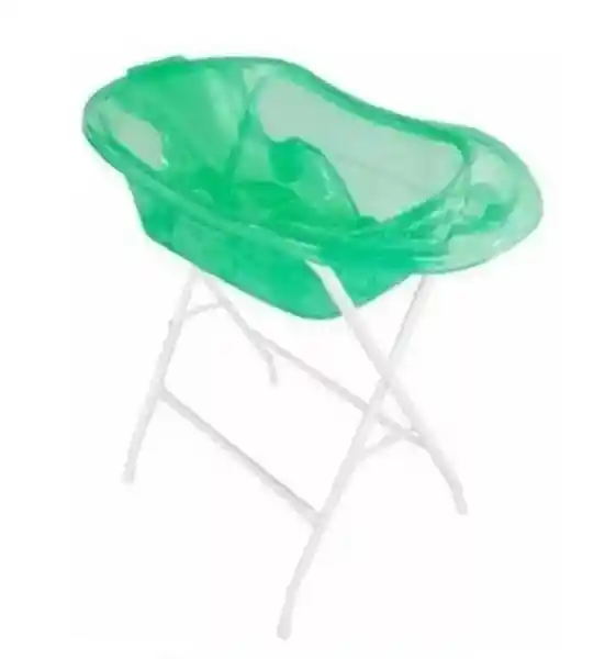 Bañera Tina Para Bebe Con Soporte Y Base Metálica Verde