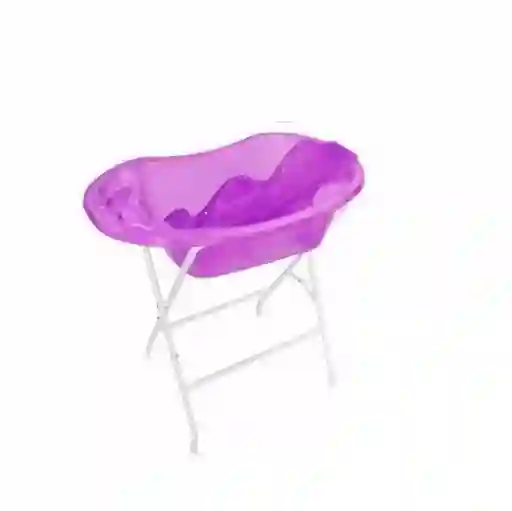 Bañera Tina Para Bebe Con Soporte Y Base Metálica Morado