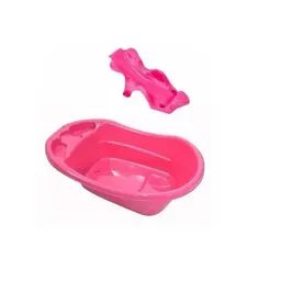 Bañera Tina Para Bebe Con Soporte Base Acomodador  Rosado