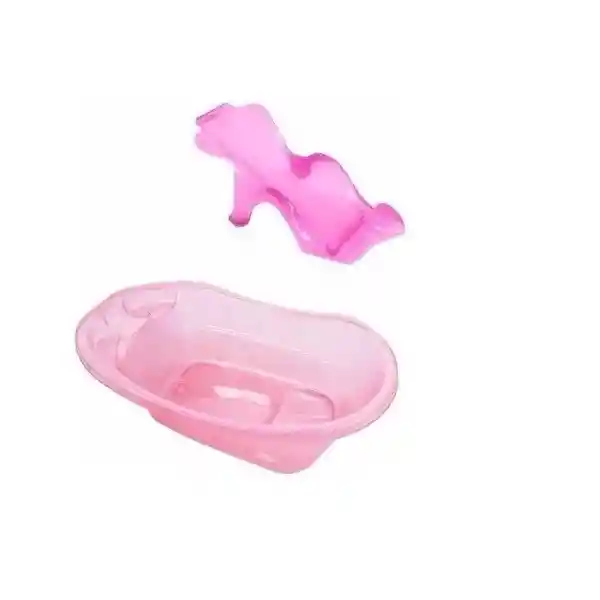 Bañera Para Bebe Con Soporte Base Acomodador  Rosado