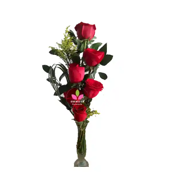 Solitario Con Rosas Follajes - Flores Y Rosas