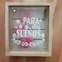 Alcancia En Madera Y Vidrio "para Mis Sueños". Tamaño 25 X 25