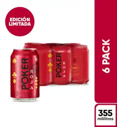 Poker Cerveza Roja x 6 Unidades