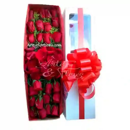 Caja De Rosas De Lujo X24 Rosas