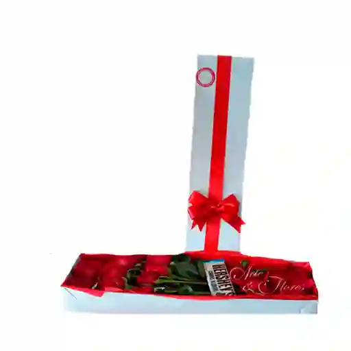 Caja De Rosas Con Chocolatina