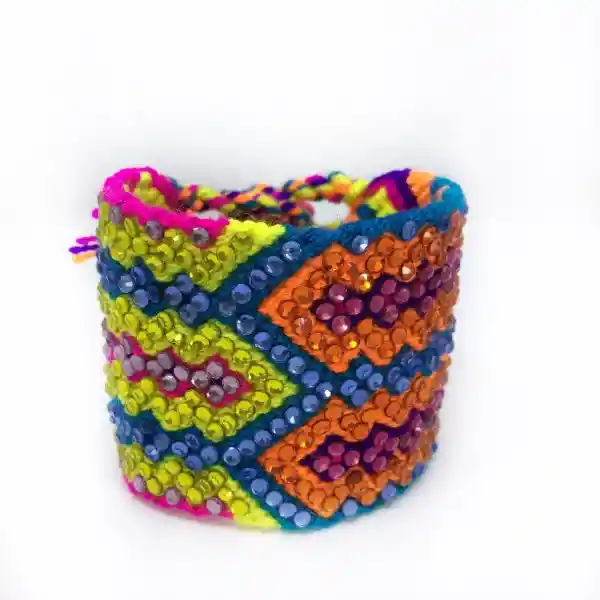 Brazalete Wayuu Con Cristales