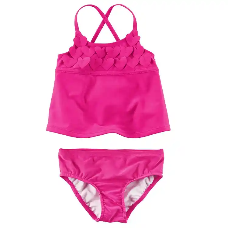 Traje De Baño Corazones Fucsia