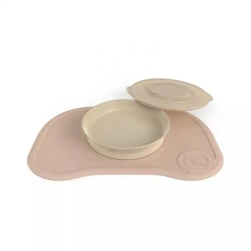 Twistshake Kit Plato + Mantel En Silicona Comedor Bebe 6M+ Beige