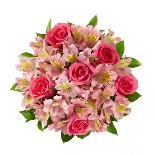 Arreglo Floral Lady Roses 6 Rosas Y 6 Alstroemerias En Ramo