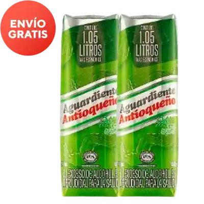 Antioqueño 2 Und De Aguardiente Verde Tetra Pak 1050 Ml