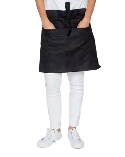 Delantal Barman Unisex Negro