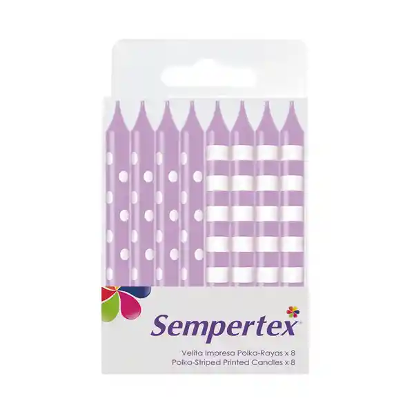 Sempertex Vela Impresa Polka Rayas Lila