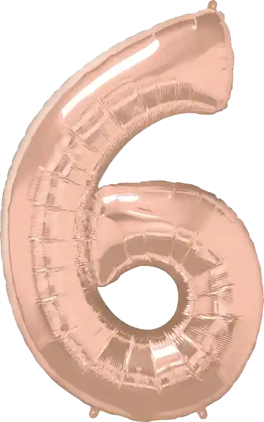 Globo Qualatex Numero 6 Oro Rosa 32