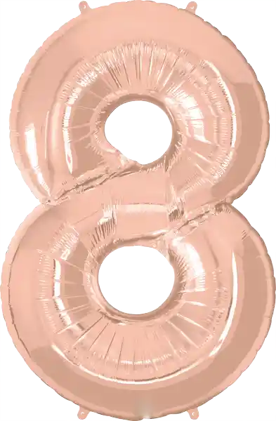 Globo Qualatex Numero 8 Oro Rosa 32