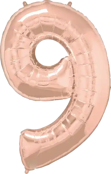 Globo Qualatex Numero 9 Oro Rosa 32