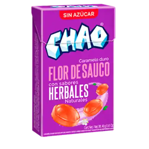 Chao Caramelo Duro con Sabores Herbales y Flor de Sauco