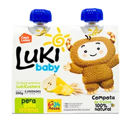 Luki Baby Compota de Frutas Pera Pina Avena