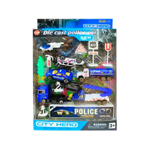 Toy Park Set Carros Policia X 6