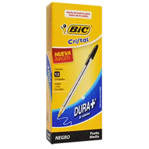 Bic Lapicero Cristal Dura+ Negro