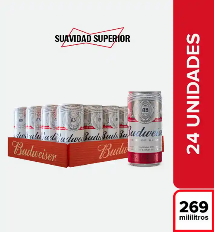 Budweiser Cerveza - Lata 269Ml X24