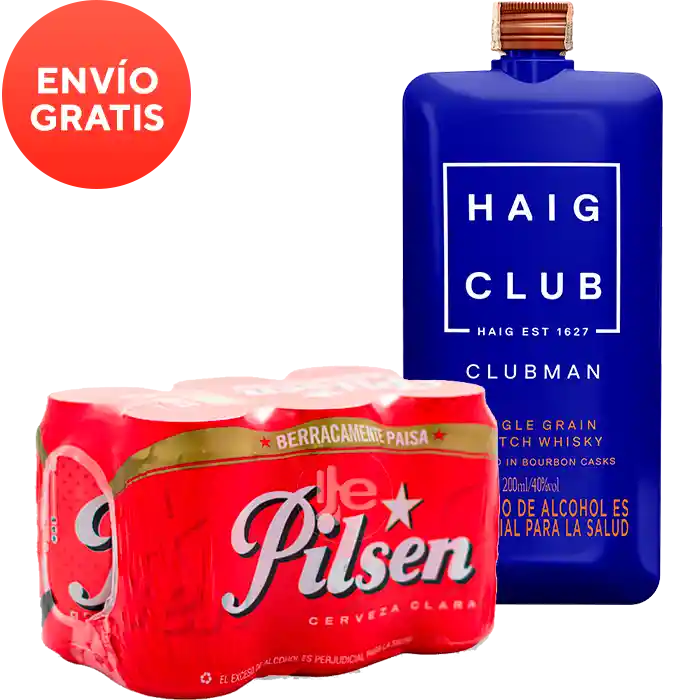 Whisky Haig Pocket X 200Ml + Six Pack Cerveza Pils