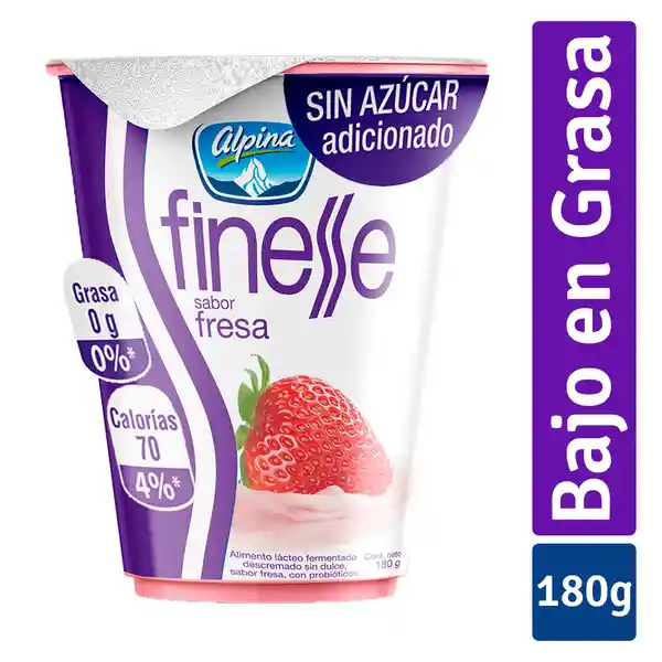 Finesse Yogurt Descremado Sabor a Fresa 