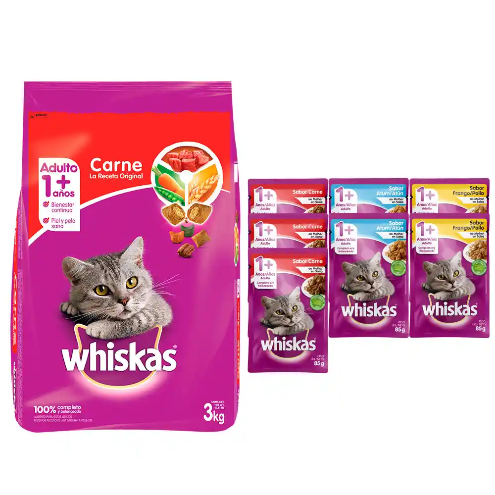 Whiskas Kit  Carne Or Ar3K+Po Ca85G3U+Po Po/At85G2C/U