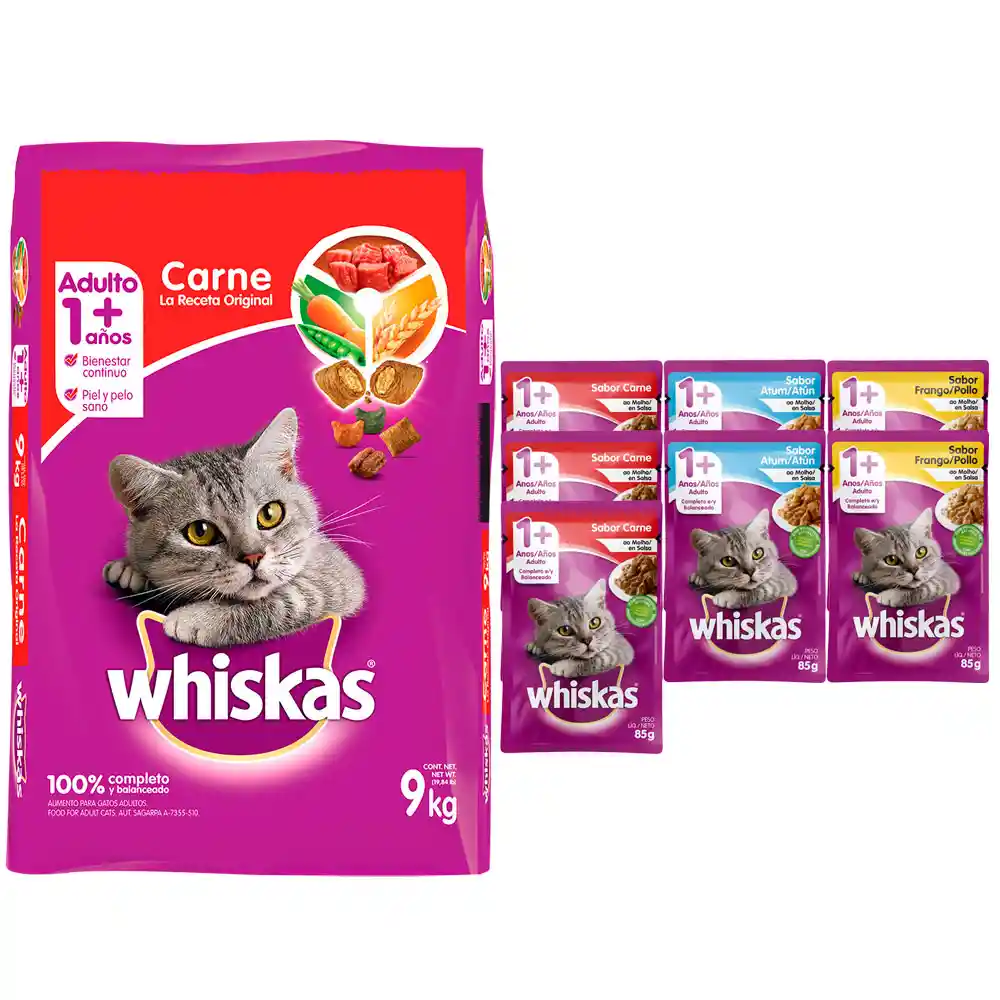 Whiskas Kit  Carne Or Ar9K+Po Ca85G3U+Po Po/At85G2C/U