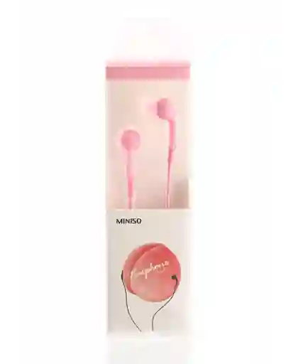 Miniso Audífonos De Cable Rosa 1M