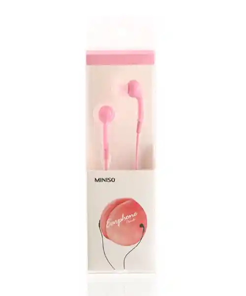 Miniso Audífonos De Cable Rosa 1M