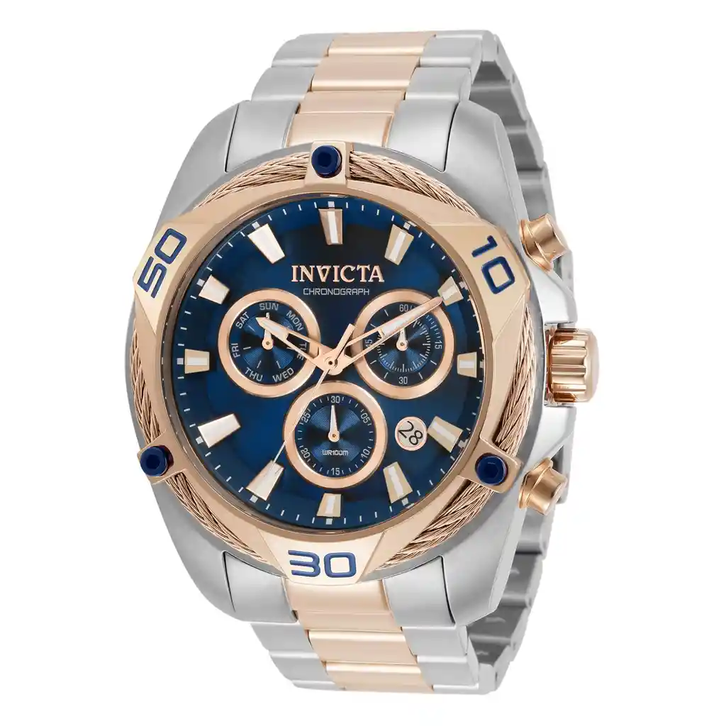 Invicta Reloj Bolt Para Hombre Acero Inoxidable Oro Rosa 50 mm