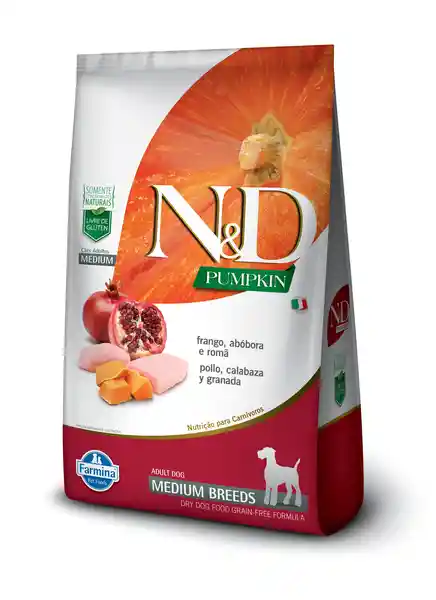 N&D Pumpkin Canine Adult Frango Medium 2.5Kg 