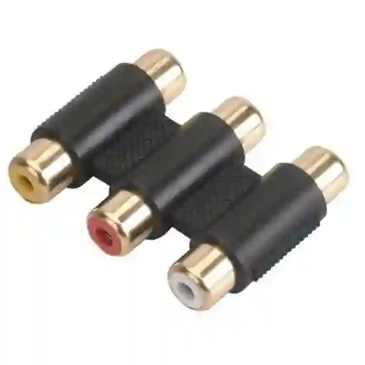 Adaptador Para Audio Con 3 Conectores Hembras a 3 Hembras Rca