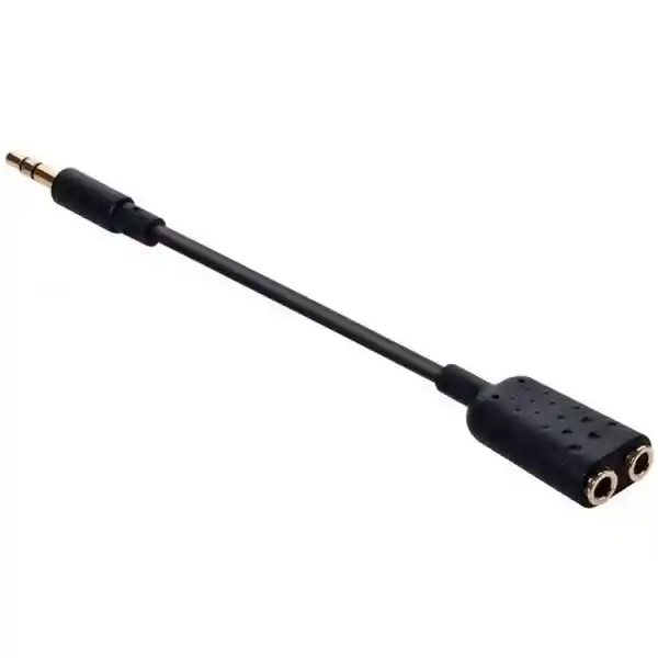 Adaptador 'Y' Negro de 3.5 mm Para Conectar 2 Audífonos