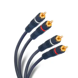 Cable 2 Plug Rca a 2 Plug Rca de 3.6 m Con Conectores Dorados