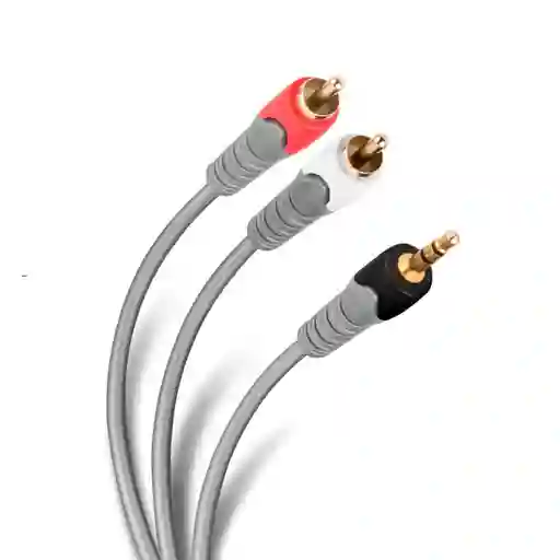 Cable Plug Reforzado 3.5 mm a 2 Plug Rca de 3.6 m