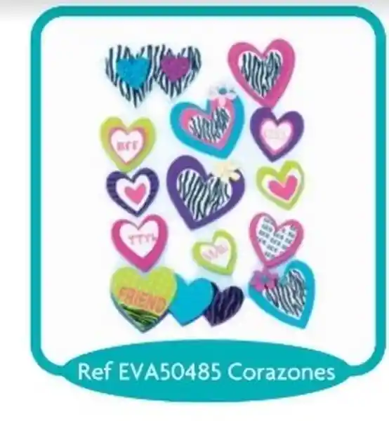 Evacolor Figura Adhesiva Corazones 3D Eva50485