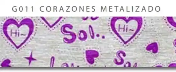 Pegafácil Papel Roll Glitter Corazones Metalizado 1 m