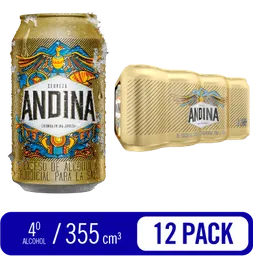 Andina Cerveza Lager Tradicional en Lata por 12 Unidades
