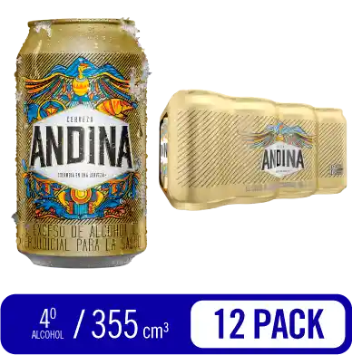 Andina Cerveza Lager Tradicional en Lata por 12 Unidades